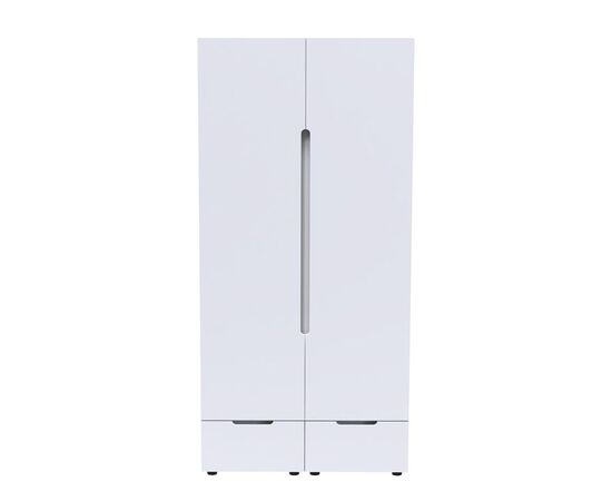 Ντουλάπα δίφυλλη Afina pakoworld mdf-μελαμίνη σε λευκή glossy απόχρωση 100x57x213εκ - ΝΤΟΥΛΑΠΕΣ στο Milonadakis.gr