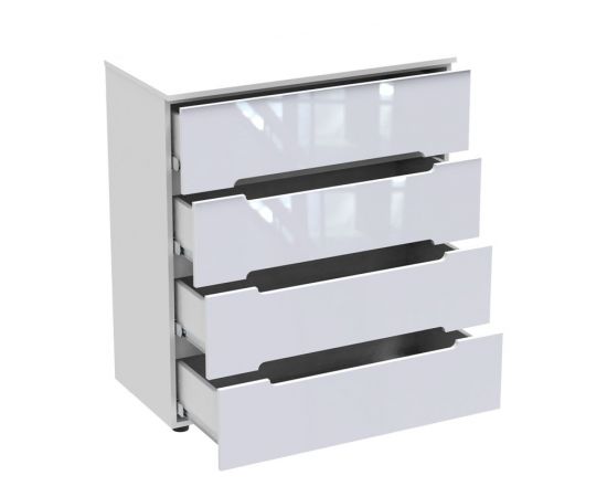 Συρταριέρα Afina pakoworld mdf-μελαμίνη σε λευκή glossy απόχρωση 90x44x101εκ - ΣΥΡΤΑΡΙΕΡΕΣ - ΤΟΥΑΛΕΤΕΣ στο Milonadakis.gr