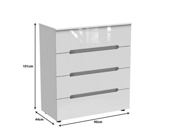 Συρταριέρα Afina pakoworld mdf-μελαμίνη σε λευκή glossy απόχρωση 90x44x101εκ - ΣΥΡΤΑΡΙΕΡΕΣ - ΤΟΥΑΛΕΤΕΣ στο Milonadakis.gr