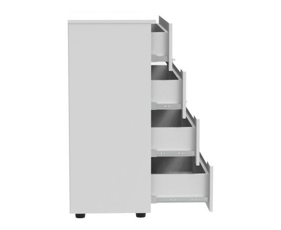 Συρταριέρα Afina pakoworld mdf-μελαμίνη σε λευκή glossy απόχρωση 90x44x101εκ - ΣΥΡΤΑΡΙΕΡΕΣ - ΤΟΥΑΛΕΤΕΣ στο Milonadakis.gr