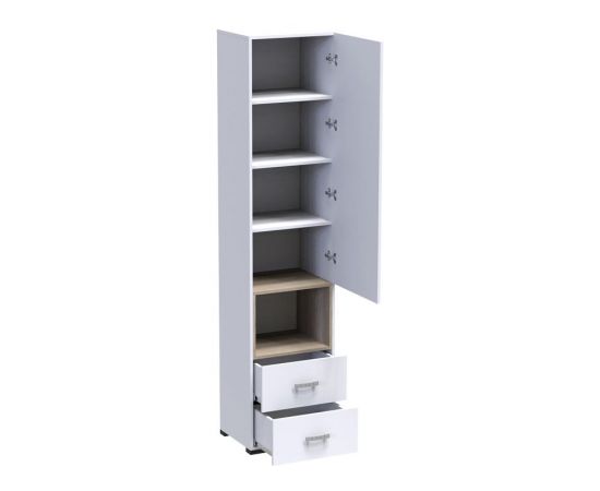 Ντουλάπα Toscana pakoworld μελαμίνη σε λευκή απόχρωση 50x42x222.5εκ - ΝΤΟΥΛΑΠΕΣ στο Milonadakis.gr