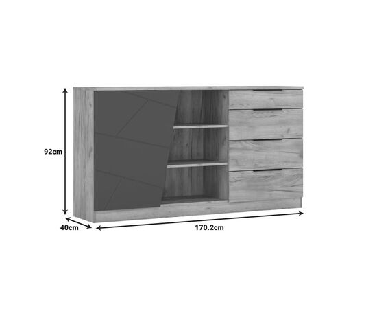 Μπουφές Phoebe pakoworld σε sonoma - γκρι απόχρωση 170.2x40x92εκ - ΜΠΟΥΦΕΔΕΣ-ΚΟΝΣΟΛΕΣ στο Milonadakis.gr