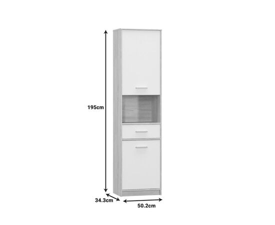 Ντουλάπα στήλη Letto pakoworld σε oak - λευκό ματ απόχρωση 50,2x34,3x195εκ - ΝΤΟΥΛΑΠΕΣ στο Milonadakis.gr