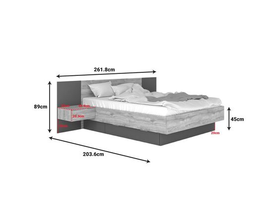 Κρεβάτι διπλό Kantri pakoworld σε sonoma - γκρι απόχρωση 160x200εκ - ΚΡΕΒΑΤΙΑ στο Milonadakis.gr
