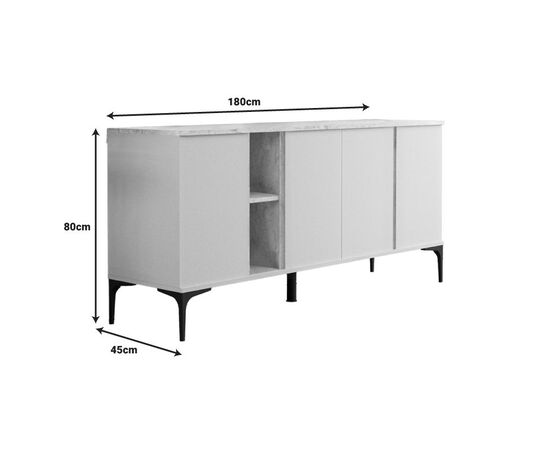 Μπουφές Vetine pakoworld σε λευκή απόχρωση 180x45x80εκ - ΜΠΟΥΦΕΔΕΣ-ΚΟΝΣΟΛΕΣ στο Milonadakis.gr