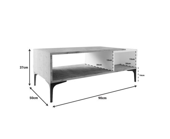 Τραπέζι σαλονιού Lasati pakoworld σε λευκή-oak απόχρωση 90x50x37εκ - ΤΡΑΠΕΖΑΚΙΑ ΣΑΛΟΝΙΟΥ στο Milonadakis.gr