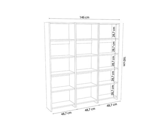 Βιβλιοθήκη Rabuku pakoworld σε oak  απόχρωση 146x22x123εκ - ΒΙΒΛΙΟΘΗΚΕΣ στο Milonadakis.gr