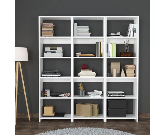 Βιβλιοθήκη Rabuku pakoworld σε λευκή απόχρωση 146x22x123εκ - ΒΙΒΛΙΟΘΗΚΕΣ στο Milonadakis.gr