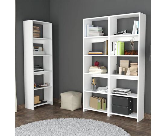 Βιβλιοθήκη Rabuku pakoworld σε λευκή απόχρωση 146x22x123εκ - ΒΙΒΛΙΟΘΗΚΕΣ στο Milonadakis.gr