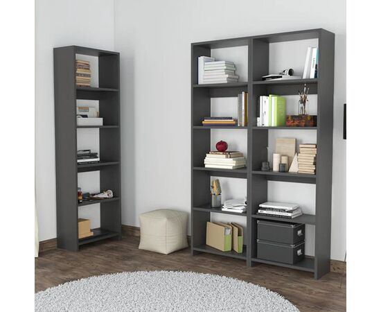 Βιβλιοθήκη Rabuku pakoworld σε ανθρακί απόχρωση 146x22x123εκ - ΒΙΒΛΙΟΘΗΚΕΣ στο Milonadakis.gr