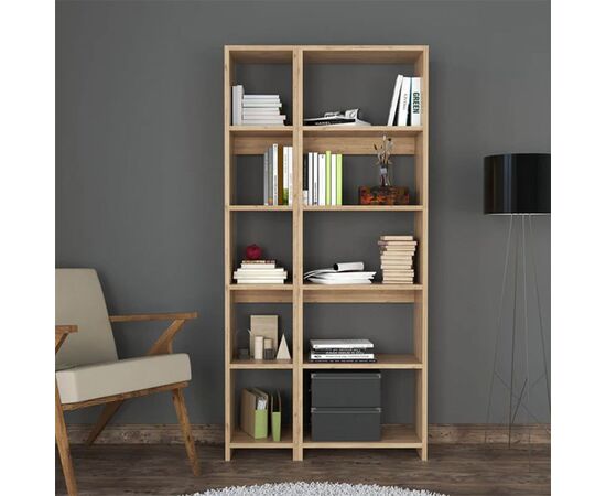 Βιβλιοθήκη Alkathi pakoworld σε oak απόχρωση 77x22x160εκ - ΒΙΒΛΙΟΘΗΚΕΣ στο Milonadakis.gr