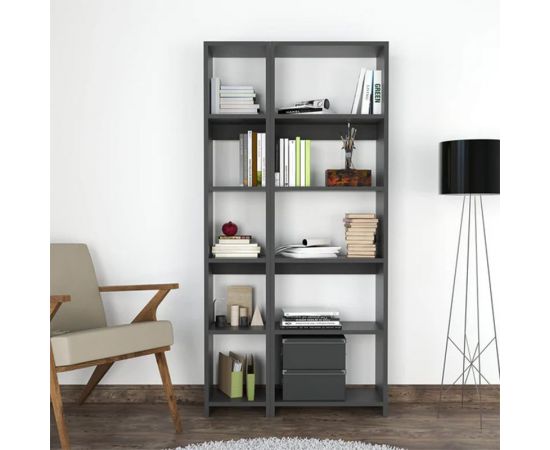 Βιβλιοθήκη Alkathi pakoworld σε ανθρακί απόχρωση 77x22x160εκ - ΒΙΒΛΙΟΘΗΚΕΣ στο Milonadakis.gr
