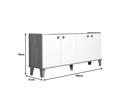 Μπουφές Lethak pakoworld σε oak-λευκή απόχρωση 180x41x78εκ - ΜΠΟΥΦΕΔΕΣ-ΚΟΝΣΟΛΕΣ στο Milonadakis.gr