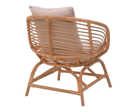 Πολυθρόνα Caxen pakoworld φυσικό rattan-λευκό μαξιλάρι 72x63x75εκ - ΚΑΡΕΚΛΕΣ - ΠΟΛΥΘΡΟΝΕΣ στο Milonadakis.gr