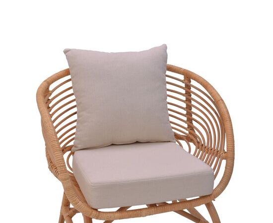 Πολυθρόνα Caxen pakoworld φυσικό rattan-λευκό μαξιλάρι 72x63x75εκ - ΚΑΡΕΚΛΕΣ - ΠΟΛΥΘΡΟΝΕΣ στο Milonadakis.gr