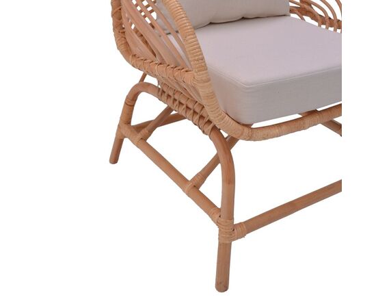 Πολυθρόνα Caxen pakoworld φυσικό rattan-λευκό μαξιλάρι 72x63x75εκ - ΚΑΡΕΚΛΕΣ - ΠΟΛΥΘΡΟΝΕΣ στο Milonadakis.gr