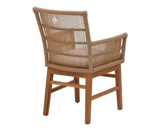 Πολυθρόνα Inca pakoworld  teak ξύλο και pe σχοινί σε φυσική-μπεζ απόχρωση με μαξιλάρι 60x61x90εκ - ΚΑΡΕΚΛΕΣ - ΠΟΛΥΘΡΟΝΕΣ ΕΣ. στο Milonadakis.gr