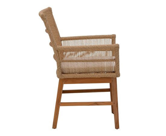 Πολυθρόνα Inca pakoworld  teak ξύλο και pe σχοινί σε φυσική-μπεζ απόχρωση με μαξιλάρι 60x61x90εκ - ΚΑΡΕΚΛΕΣ - ΠΟΛΥΘΡΟΝΕΣ ΕΣ. στο Milonadakis.gr