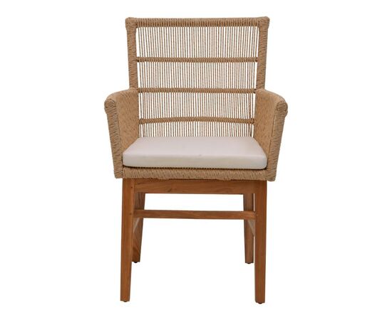 Πολυθρόνα Inca pakoworld  teak ξύλο και pe σχοινί σε φυσική-μπεζ απόχρωση με μαξιλάρι 60x61x90εκ - ΚΑΡΕΚΛΕΣ - ΠΟΛΥΘΡΟΝΕΣ ΕΣ. στο Milonadakis.gr