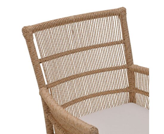 Πολυθρόνα Inca pakoworld  teak ξύλο και pe σχοινί σε φυσική-μπεζ απόχρωση με μαξιλάρι 60x61x90εκ - ΚΑΡΕΚΛΕΣ - ΠΟΛΥΘΡΟΝΕΣ ΕΣ. στο Milonadakis.gr