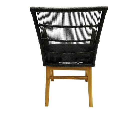 Πολυθρόνα Inca pakoworld  teak ξύλο και συνθετικό σχοινί σε φυσική-μαύρη απόχρωση με μαξιλάρι 60x61x90εκ - ΚΑΡΕΚΛΕΣ - ΠΟΛΥΘΡΟΝΕΣ στο Milonadakis.gr