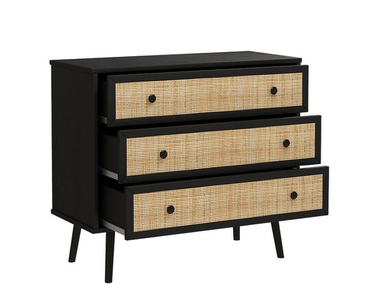 Συρταριέρα Oslo pakoworld 3ων συρταριών μαύρο-φυσικό 90x39x79εκ - ΣΥΡΤΑΡΙΕΡΕΣ - ΤΟΥΑΛΕΤΕΣ στο Milonadakis.gr