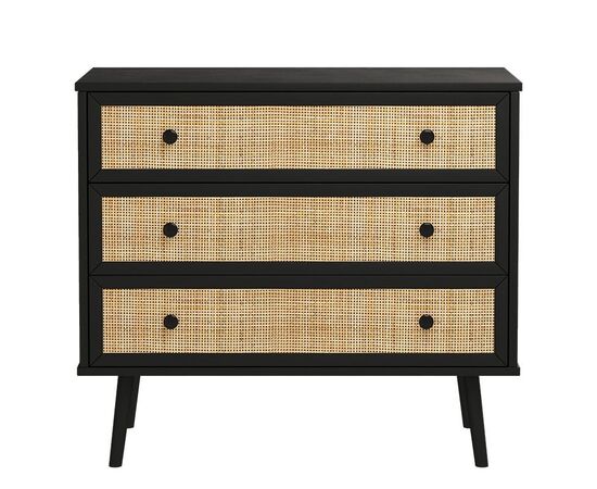 Συρταριέρα Oslo pakoworld 3ων συρταριών μαύρο-φυσικό 90x39x79εκ - ΣΥΡΤΑΡΙΕΡΕΣ - ΤΟΥΑΛΕΤΕΣ στο Milonadakis.gr