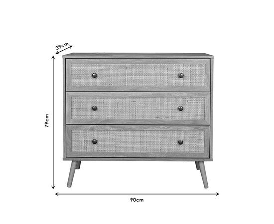 Συρταριέρα Oslo pakoworld 3ων συρταριών μαύρο-φυσικό 90x39x79εκ - ΣΥΡΤΑΡΙΕΡΕΣ - ΤΟΥΑΛΕΤΕΣ στο Milonadakis.gr