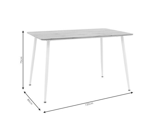 Τραπέζι Cuba pakoworld MDF sonoma-λευκό 120x80x75εκ - ΤΡΑΠΕΖΙΑ ΚΟΥΖΙΝΑΣ στο Milonadakis.gr