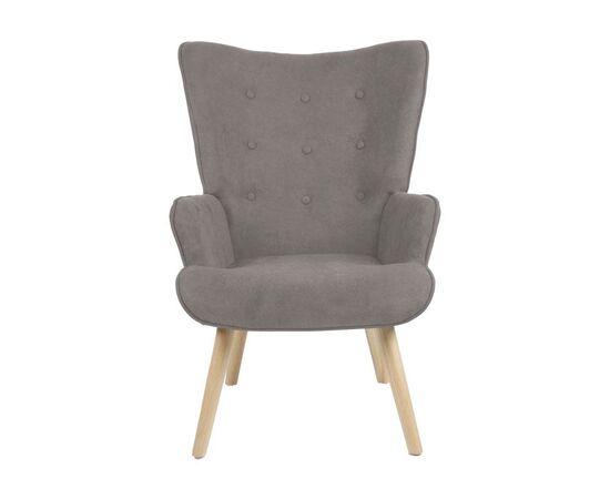 Πολυθρόνα Fluffy pakoworld ύφασμα γκρι-πόδι rubberwood φυσικό 75x69x96εκ - ΚΑΡΕΚΛΕΣ - ΠΟΛΥΘΡΟΝΕΣ ΕΣ. στο Milonadakis.gr