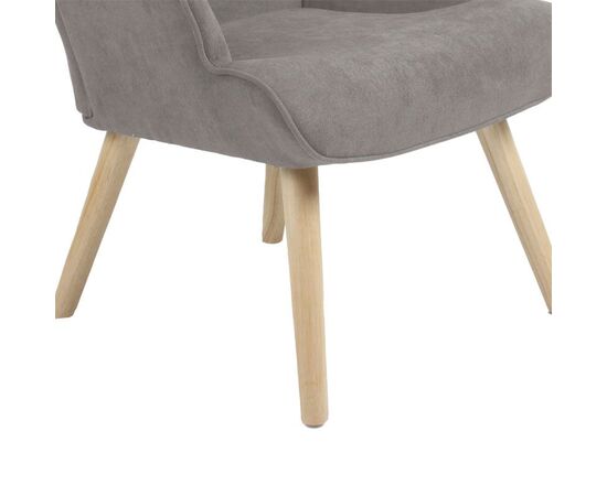 Πολυθρόνα Fluffy pakoworld ύφασμα γκρι-πόδι rubberwood φυσικό 75x69x96εκ - ΚΑΡΕΚΛΕΣ - ΠΟΛΥΘΡΟΝΕΣ ΕΣ. στο Milonadakis.gr
