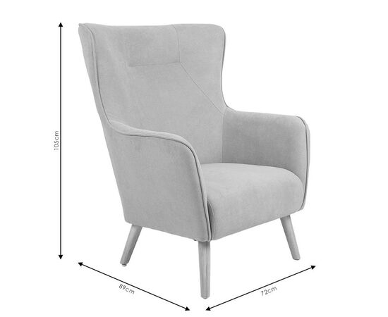 Πολυθρόνα Fluffy pakoworld ύφασμα γκρι-πόδι rubberwood φυσικό 75x69x96εκ - ΚΑΡΕΚΛΕΣ - ΠΟΛΥΘΡΟΝΕΣ ΕΣ. στο Milonadakis.gr