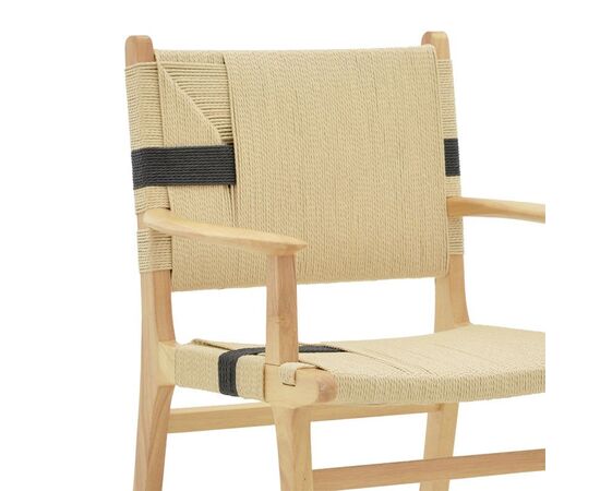 Πολυθρόνα Olivier pakoworld ξύλο οξιάς φυσικό μαύρο-έδρα φυσικό σχοινί 62x60x85εκ - ΚΑΡΕΚΛΕΣ - ΠΟΛΥΘΡΟΝΕΣ στο Milonadakis.gr