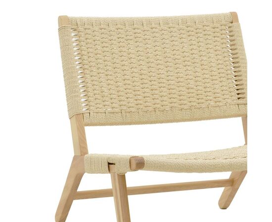 Πολυθρόνα Filippo pakoworld ξύλο οξιάς φυσικό-έδρα χρώμα φυσικό σχοινί 68x69x74εκ - ΚΑΡΕΚΛΕΣ - ΠΟΛΥΘΡΟΝΕΣ ΕΣ. στο Milonadakis.gr