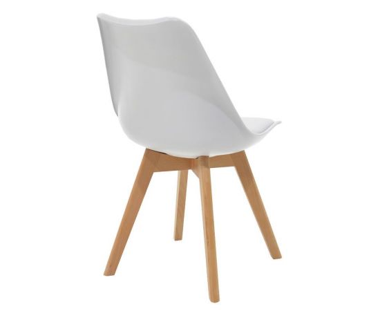 Καρέκλα Gaston pakoworld PP-PU λευκό-φυσικό πόδι 53.5x48.5x83εκ - ΚΑΡΕΚΛΕΣ - ΠΟΛΥΘΡΟΝΕΣ ΕΣ. στο Milonadakis.gr