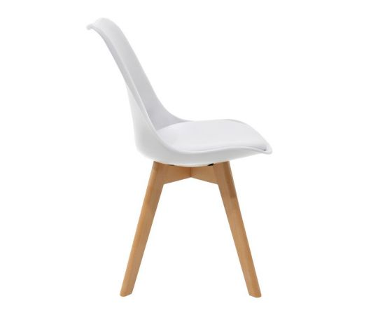 Καρέκλα Gaston pakoworld PP-PU λευκό-φυσικό πόδι 53.5x48.5x83εκ - ΚΑΡΕΚΛΕΣ - ΠΟΛΥΘΡΟΝΕΣ ΕΣ. στο Milonadakis.gr