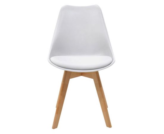 Καρέκλα Gaston pakoworld PP-PU λευκό-φυσικό πόδι 53.5x48.5x83εκ - ΚΑΡΕΚΛΕΣ - ΠΟΛΥΘΡΟΝΕΣ ΕΣ. στο Milonadakis.gr