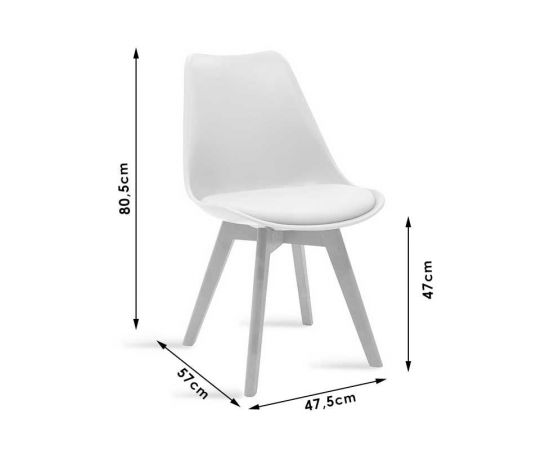 Καρέκλα Gaston pakoworld PP-PU λευκό-φυσικό πόδι 53.5x48.5x83εκ - ΚΑΡΕΚΛΕΣ - ΠΟΛΥΘΡΟΝΕΣ ΕΣ. στο Milonadakis.gr