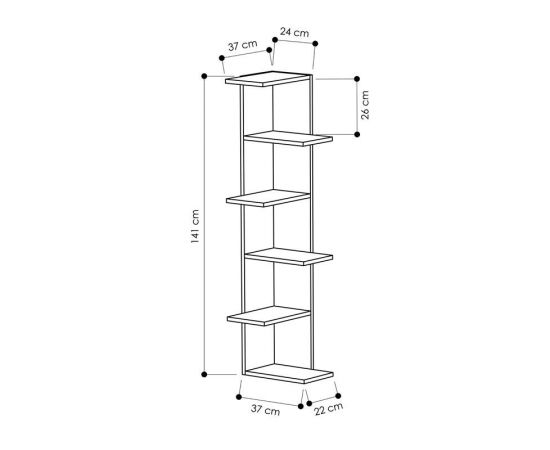 Βιβλιoθήκη γωνιακή Saso pakoworld μελαμίνης λευκό 37x37x141εκ - ΒΙΒΛΙΟΘΗΚΕΣ στο Milonadakis.gr