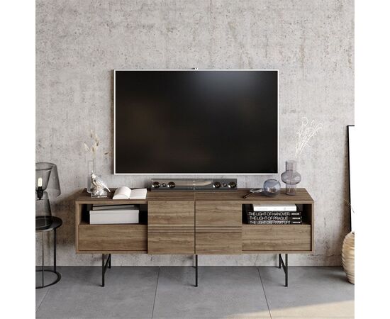 Μπουφές Kevan pakoworld καρυδί-μαύρο πόδι 180x35x65εκ - ΜΠΟΥΦΕΔΕΣ-ΚΟΝΣΟΛΕΣ στο Milonadakis.gr