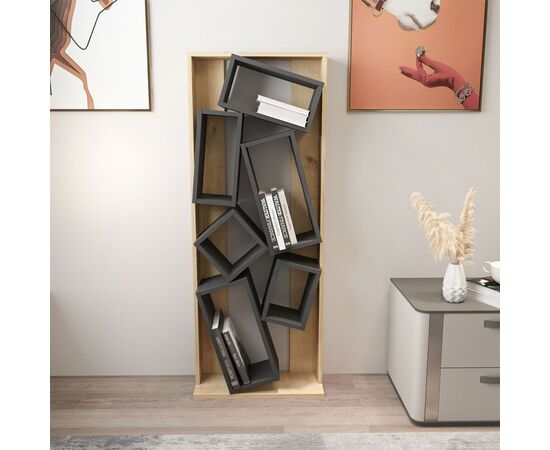 Βιβλιοθήκη Jamey pakoworld φυσικό-ανθρακί 60x24x153,6εκ - ΒΙΒΛΙΟΘΗΚΕΣ στο Milonadakis.gr