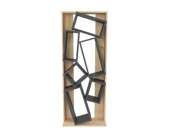 Βιβλιοθήκη Jamey pakoworld φυσικό-ανθρακί 60x24x153,6εκ - ΒΙΒΛΙΟΘΗΚΕΣ στο Milonadakis.gr