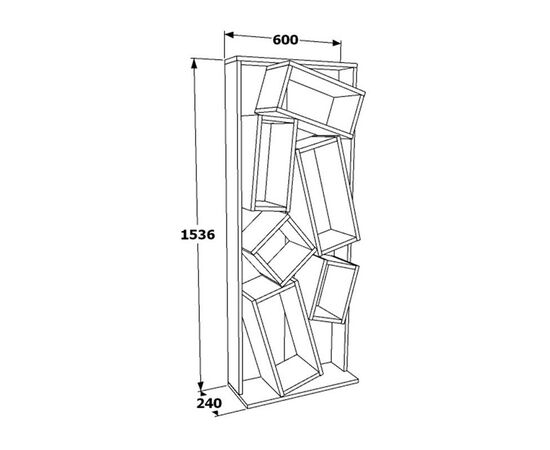 Βιβλιοθήκη Jamey pakoworld φυσικό-ανθρακί 60x24x153,6εκ - ΒΙΒΛΙΟΘΗΚΕΣ στο Milonadakis.gr