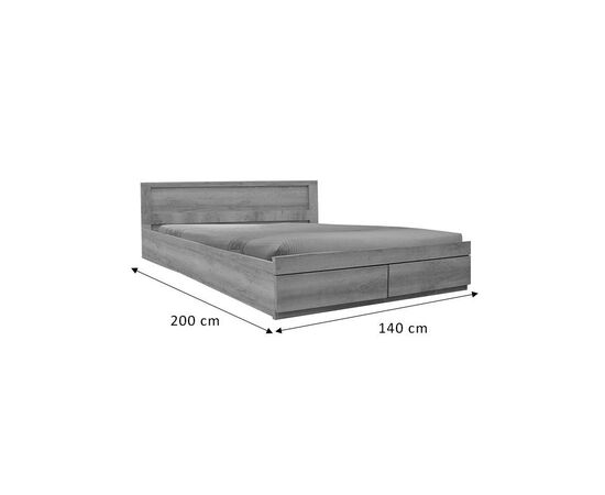 Κρεβάτι διπλό Nalos pakoworld με συρτάρι castillo-oak 140x200εκ - ΚΡΕΒΑΤΙΑ στο Milonadakis.gr