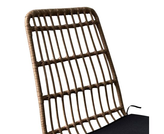 Καρέκλα Achillia pakoworld wicker rattan καφέ-μεταλλικό μαύρο πόδι-μαύρο μαξιλάρι 45x60x83εκ - ΚΑΡΕΚΛΕΣ - ΠΟΛΥΘΡΟΝΕΣ στο Milonadakis.gr