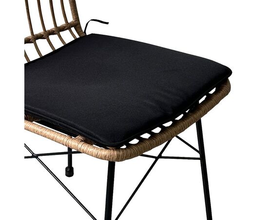 Καρέκλα Achillia pakoworld wicker rattan καφέ-μεταλλικό μαύρο πόδι-μαύρο μαξιλάρι 45x60x83εκ - ΚΑΡΕΚΛΕΣ - ΠΟΛΥΘΡΟΝΕΣ στο Milonadakis.gr