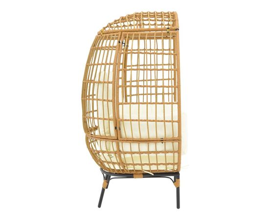 Πολυθρόνα Frox pakoworld wicker rattan φυσικό-μεταλλικό φυσικό-μαύρο πόδι-μπεζ μαξιλάρι 96x76x145εκ - ΚΑΡΕΚΛΕΣ - ΠΟΛΥΘΡΟΝΕΣ στο Milonadakis.gr