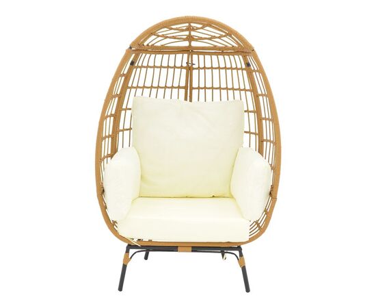 Πολυθρόνα Frox pakoworld wicker rattan φυσικό-μεταλλικό φυσικό-μαύρο πόδι-μπεζ μαξιλάρι 96x76x145εκ - ΚΑΡΕΚΛΕΣ - ΠΟΛΥΘΡΟΝΕΣ στο Milonadakis.gr