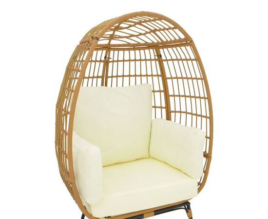 Πολυθρόνα Frox pakoworld wicker rattan φυσικό-μεταλλικό φυσικό-μαύρο πόδι-μπεζ μαξιλάρι 96x76x145εκ - ΚΑΡΕΚΛΕΣ - ΠΟΛΥΘΡΟΝΕΣ στο Milonadakis.gr