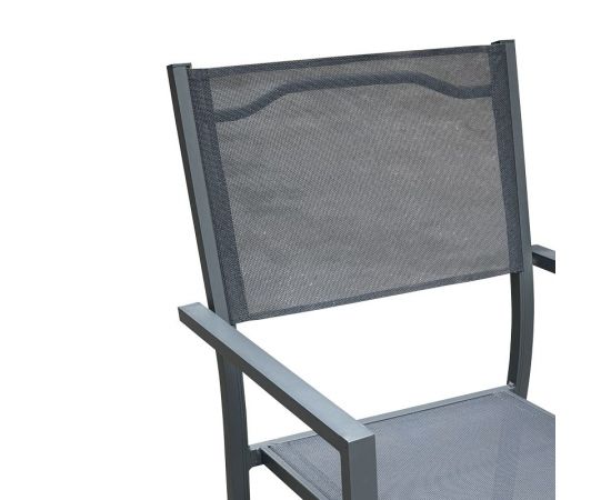 Πολυθρόνα Moly pakoworld  ανθρακί αλουμίνιο-textilene 56.5x61x87.5εκ - ΚΑΡΕΚΛΕΣ - ΠΟΛΥΘΡΟΝΕΣ στο Milonadakis.gr